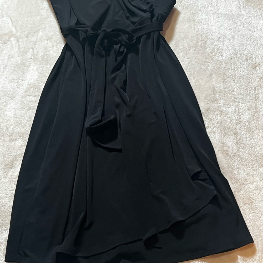 41 Hawthorn Women’s Black Sleeveless Faux Wrap Midi Dress SZ 2X - Picture 5 of 7